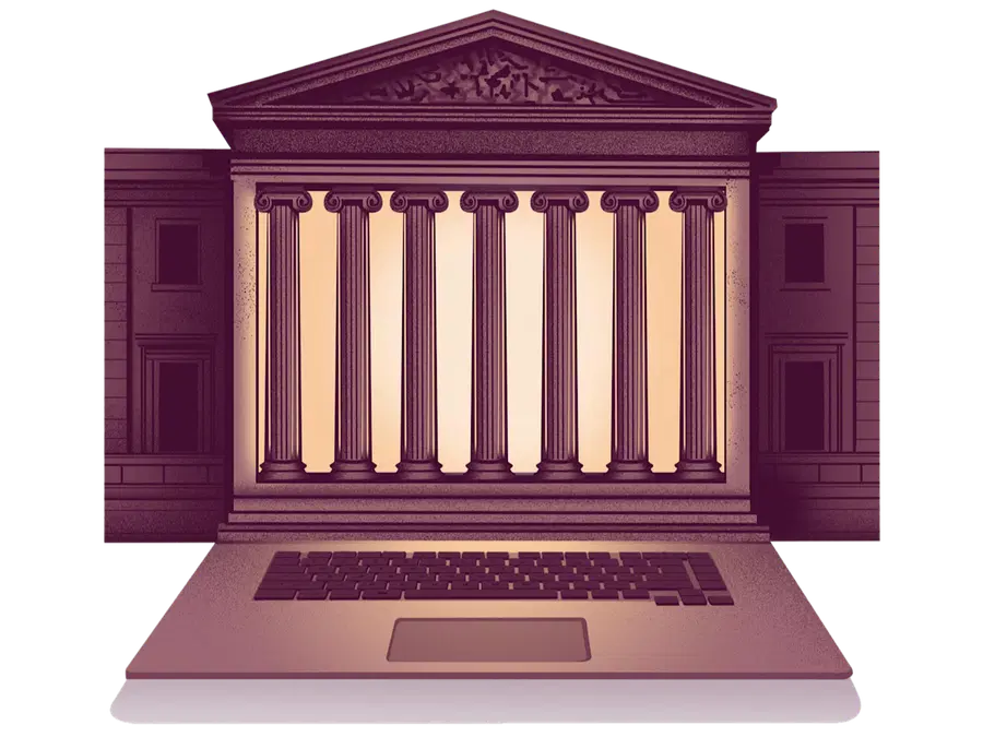 Illustration of a courthouse.